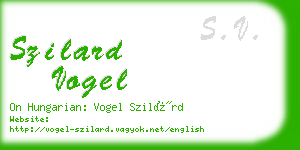 szilard vogel business card